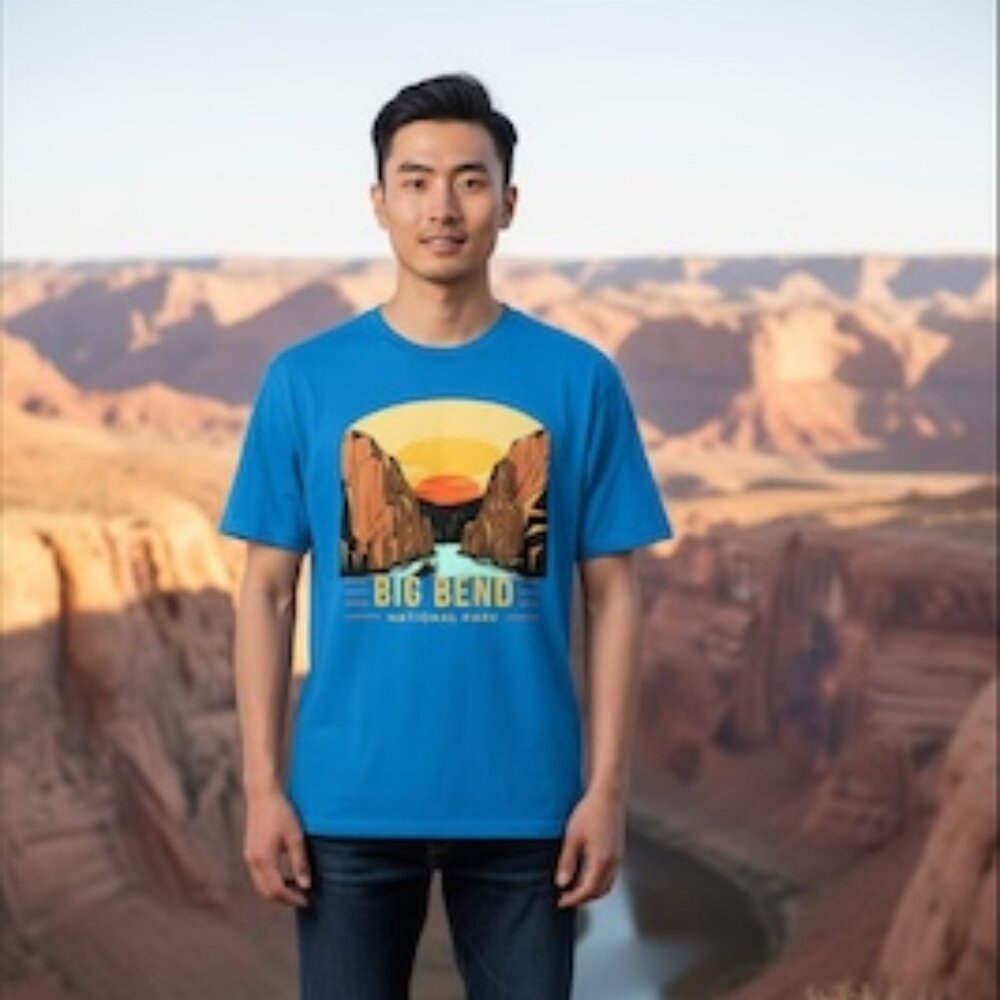Big Bend National Park - Graphic T-Shirt - Size L Blue